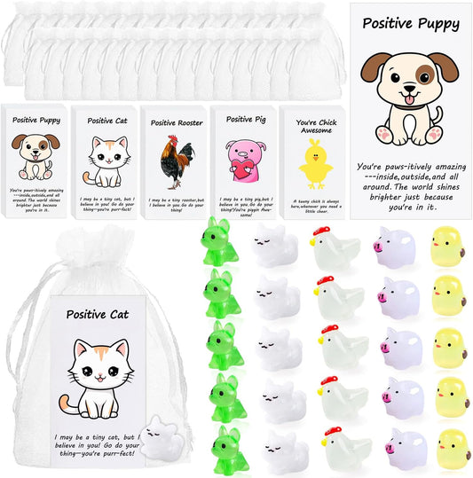 50 Set Employee Appreciation Gifts Bulk for Thank You Staff Back to School Student Teacher Coworker Nurse Pocket Gift End of Year Student Gifts Animal Pun Inspirational Note Cards Office Favors