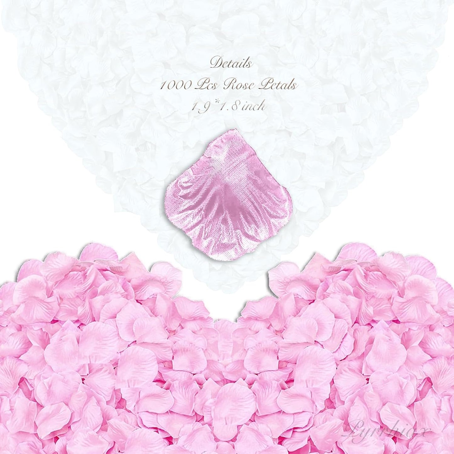 1000Pieces Rose Petals, Artificial Flower Petals Fake Rose Petals Silk Red Rose Petals for Romantic Night,Wedding,Proposal Anniversary Flower Decorations (Light Pink)