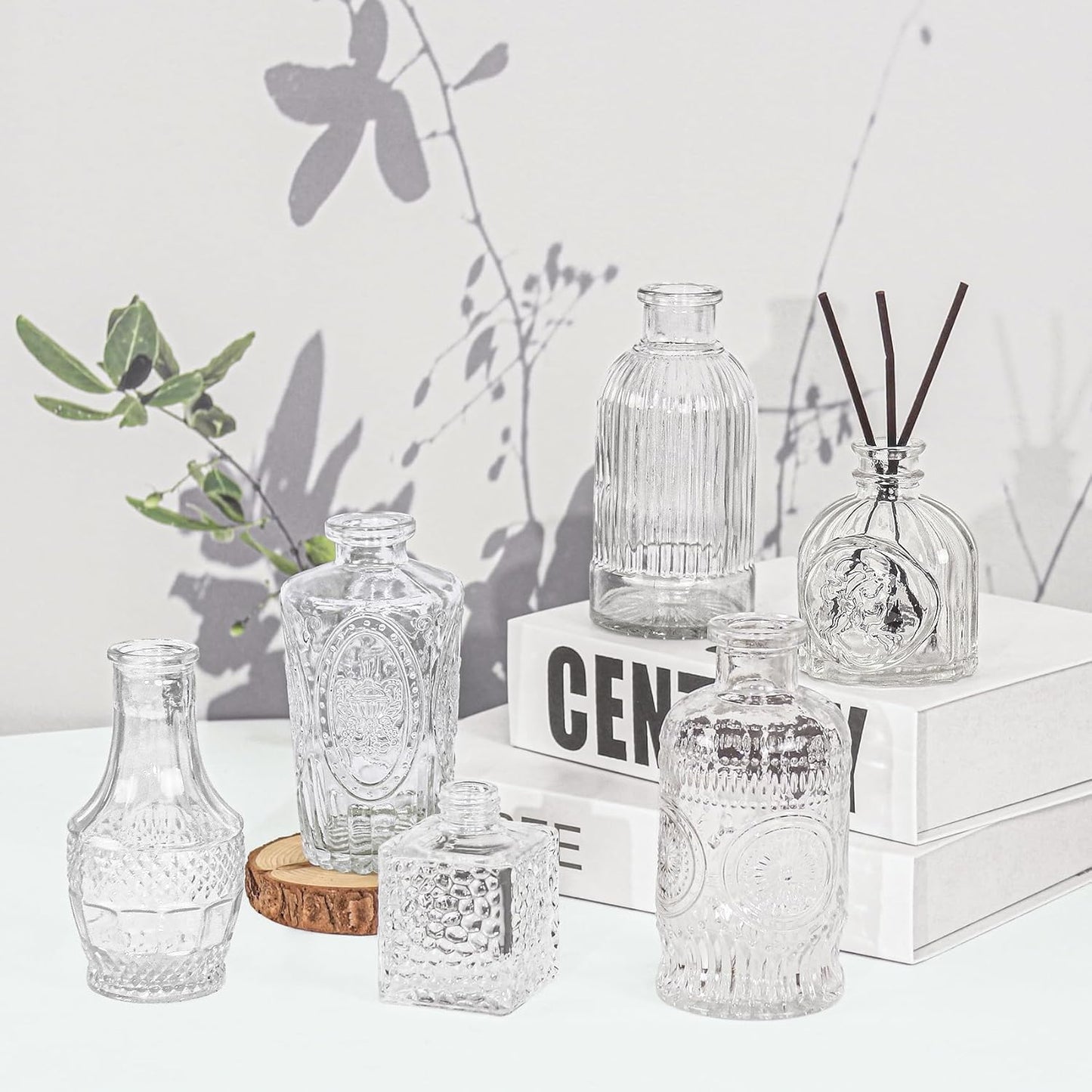 40Pcs Glass Bud Vase Set,Small Flower Vase for Tables Centerpieces Decor, Mini Vintage Clear Vase for Home,Wedding,Party Decorations（40 Pcs，Clear）