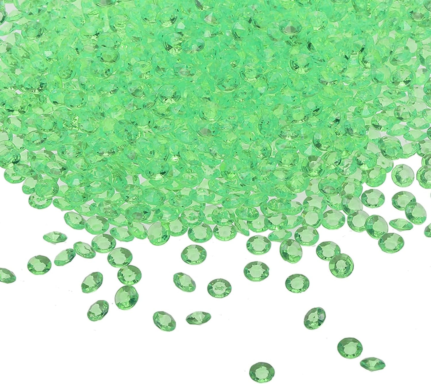 PATIKIL 4000 Pcs Wedding Table Scatter Confetti Crystals 6mm Acrylic Diamonds Vase Fillers Gems for Table Centerpiece Decorations Party Vase Beads, Light Green