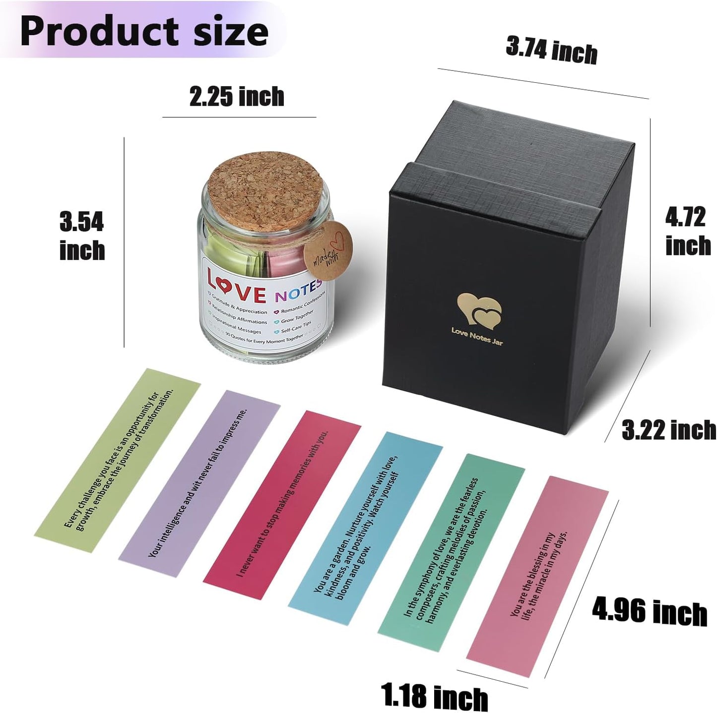 90 Love Notes Jar Romantic Anniversaries Birthdays Gifts Girlfriend Boyfriend Wife and Husband Newlyweds Bridal Shower Gift Couples Wedding Valentine Gifts Long Distance Gift