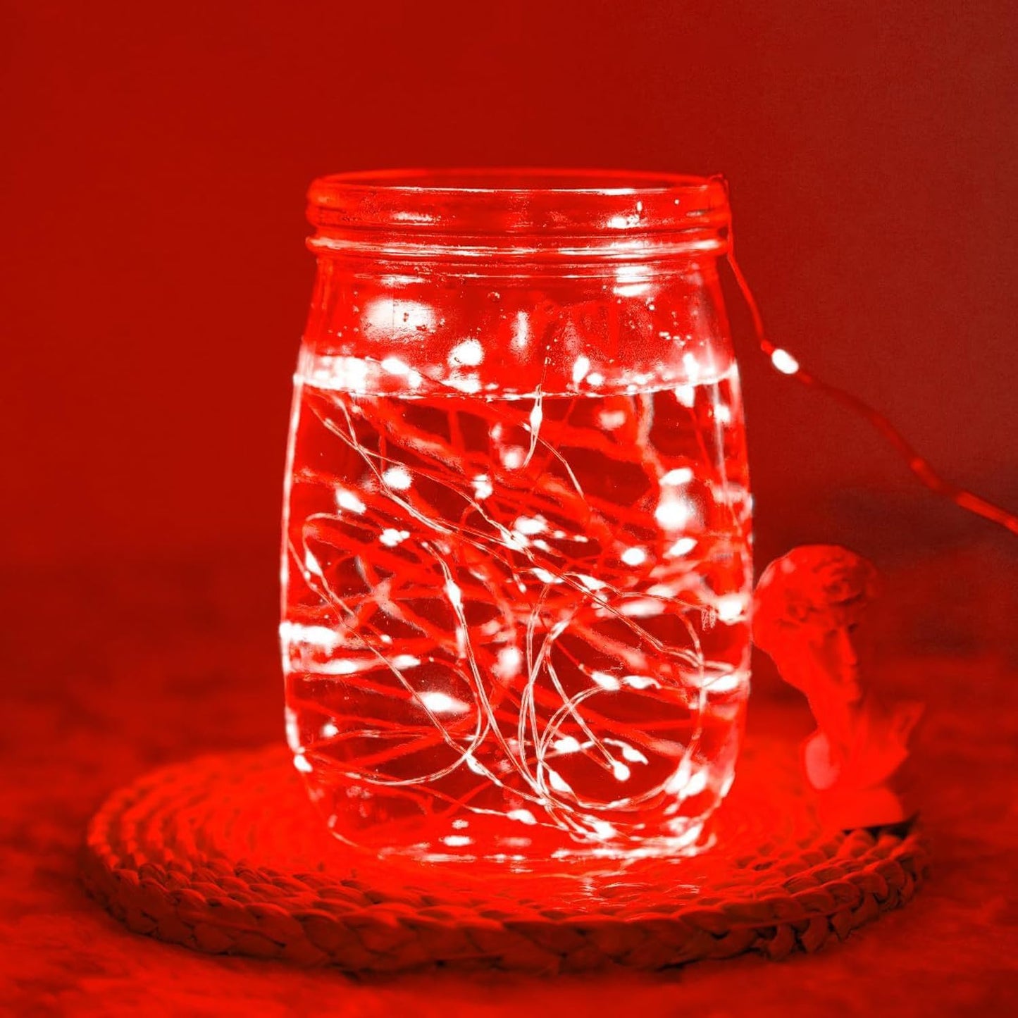 24 Pack LED Fairy Lights Battery Operated 7Ft 20Led Mini String Lights Waterproof Christmas for Mason Jars Bedroom DIY Party Wedding Christmas Decor Red
