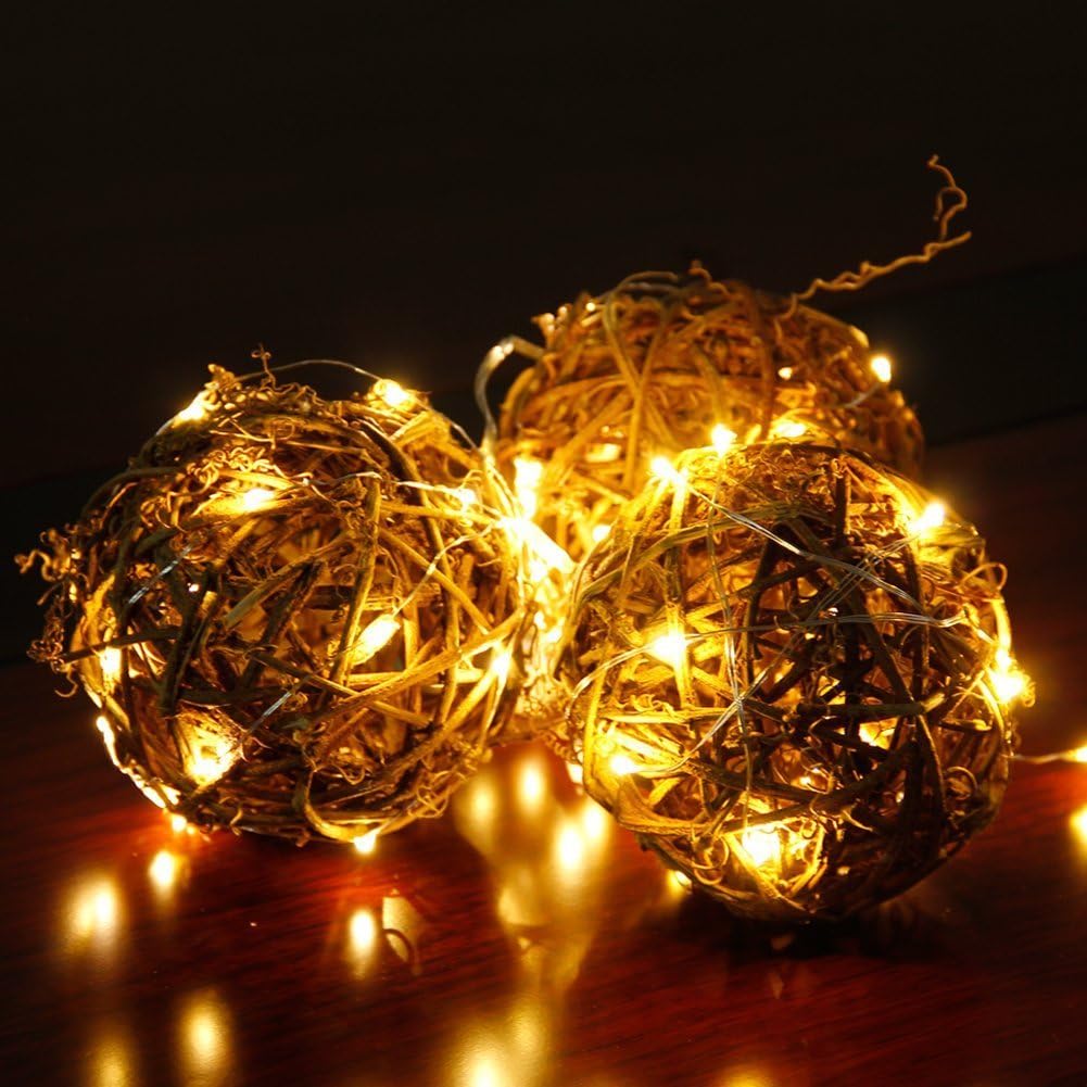 CYLAPEX Pack of 48 Warm White Fairy Lights String Battery Operated Fairy Lights, 3.3ft 20 LEDs Firefly Lights Silver Coated Copper Wire Lights for DIY Decor Christmas Decoration Costume