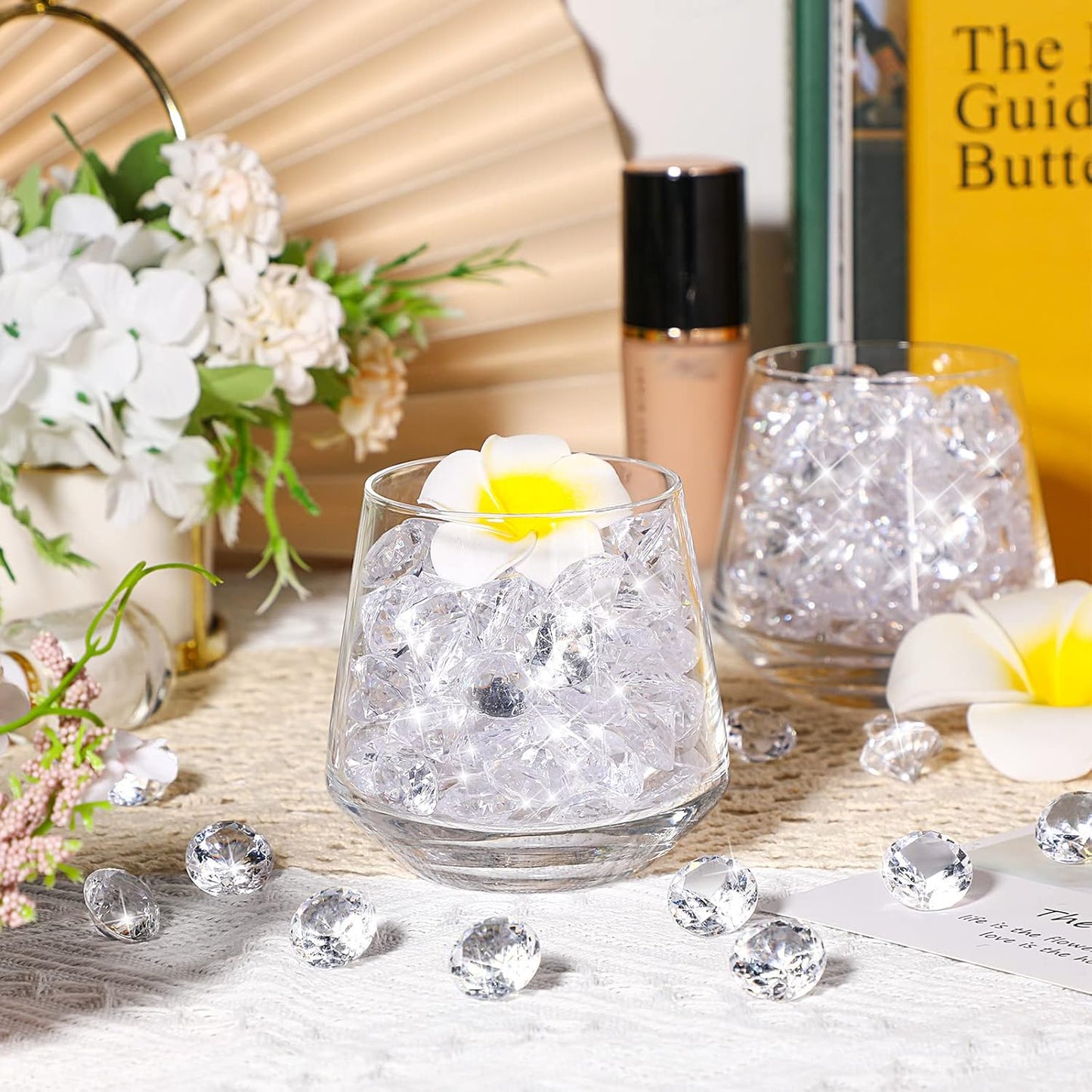 400 Pcs 0.8 Inch 20mm Clear Fake Diamonds Wedding Table Diamond Decor Scattering Crystal Diamonds for Decoration Vase Filler Jewelry for Wedding Anniversary Engagement Bridal Shower Party Decors