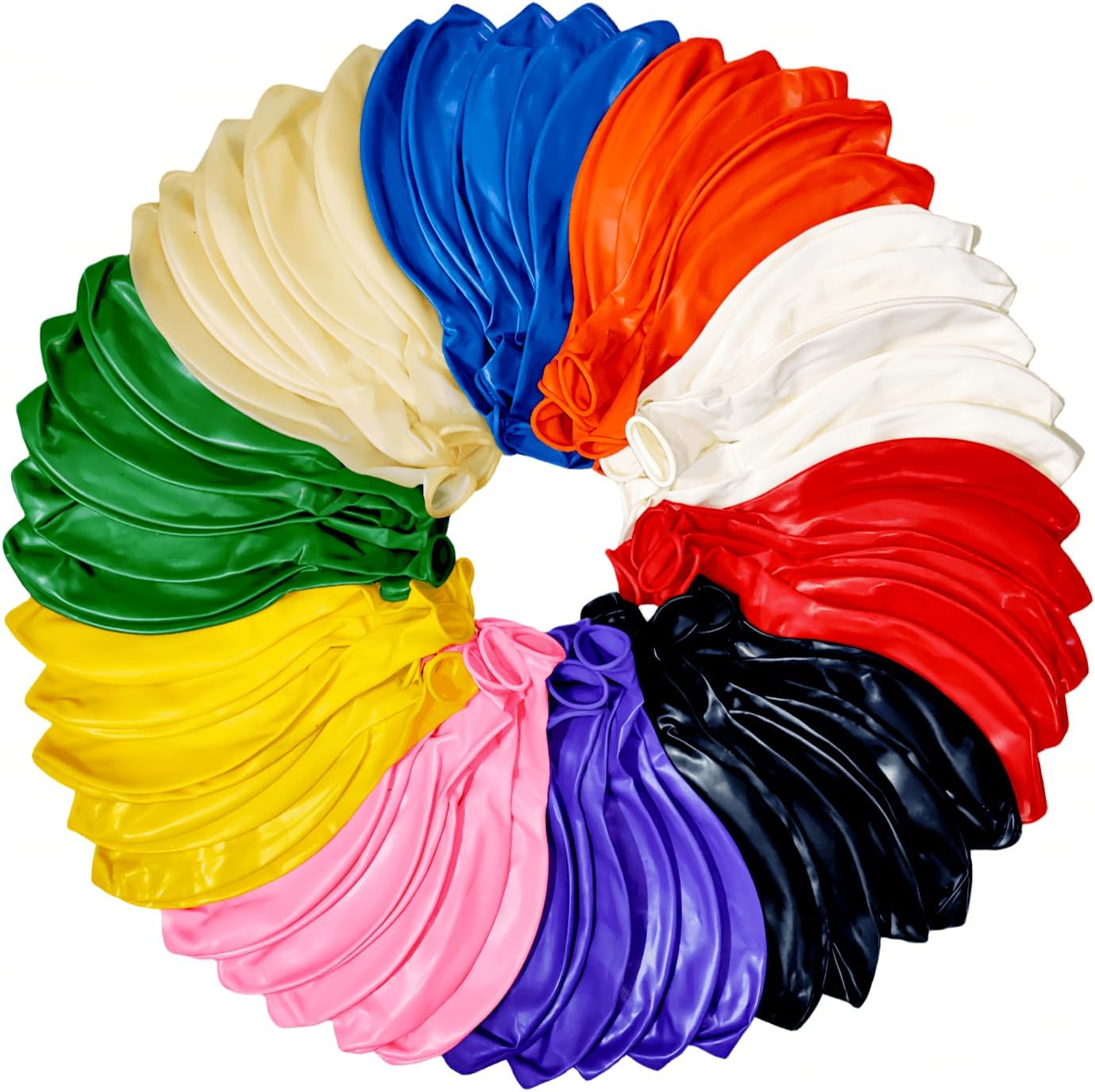 50 Pack 24 inch Balloons 10 Assorted Colors Latex Rainbow Party Big Balloon Bulk for Various Party Events Decorations