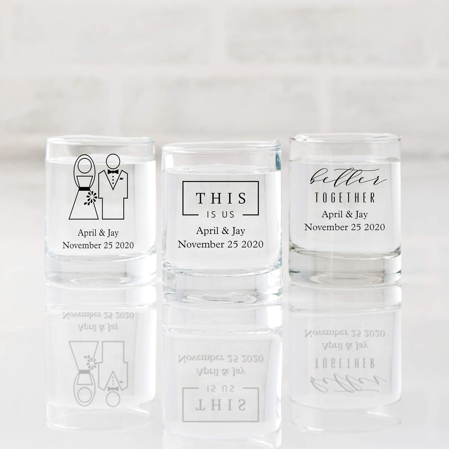 WEDDINGSTAR Personalized 2.75oz Shot Glass Customizable Full Color Print - 1 pack (sample)