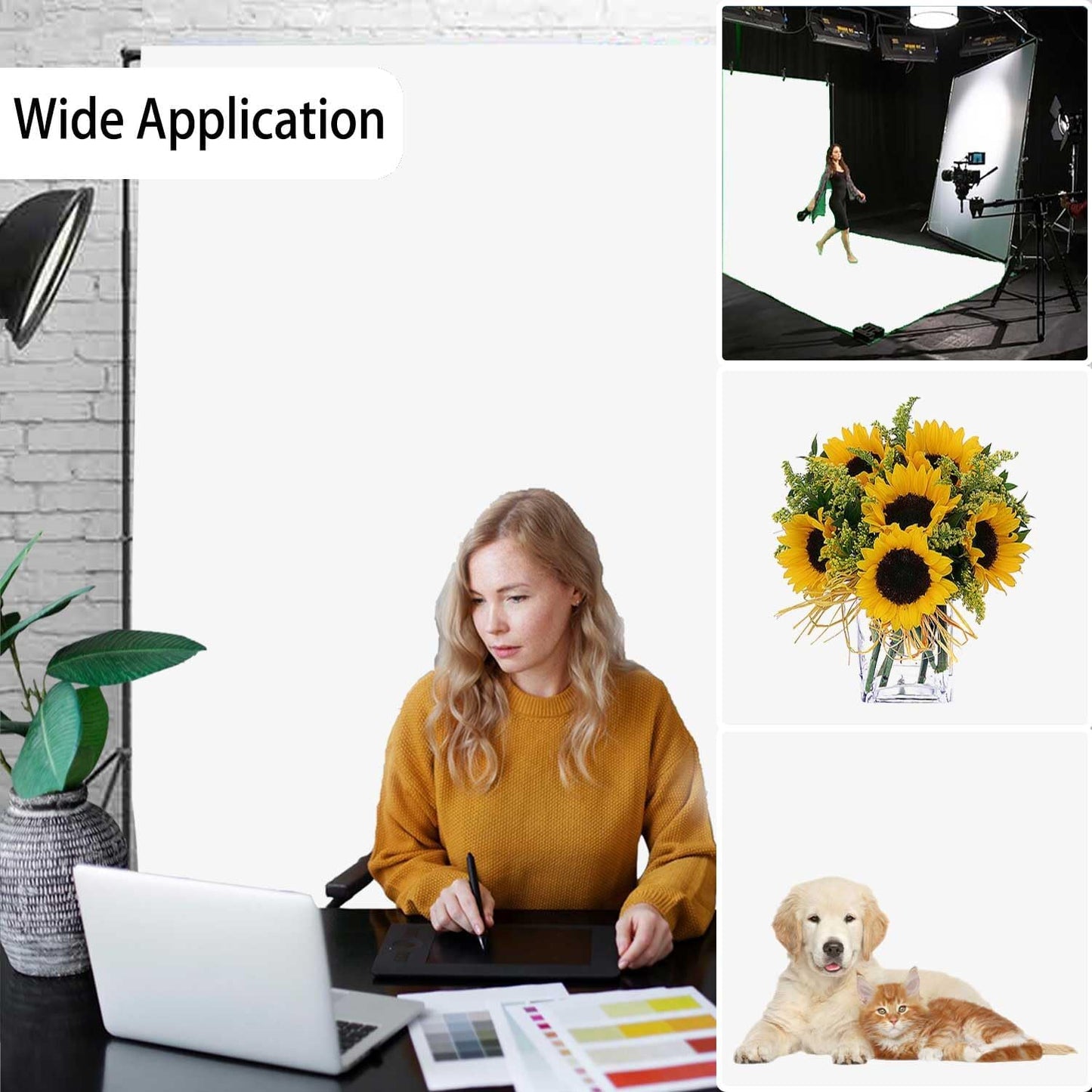 White Photography Backdrop for Photoshoot,Photo Backdrop Curtain,Perfect White Background for Party Portrait Photoshoots Video Studio 8FTx10FT