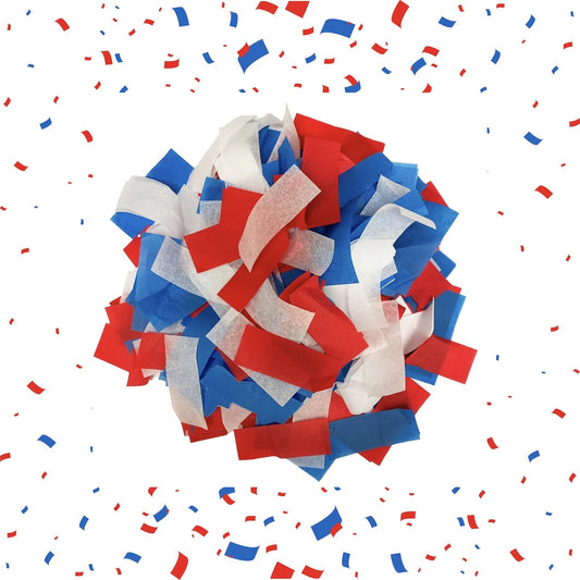 Biodegradable Confetti Red, White & Blue - Rectangular Fluttering Tissue Paper Confetti for Cannon and Launcher use – Wedding Confeti, Parties and Live Events - 1 lb, 16 oz