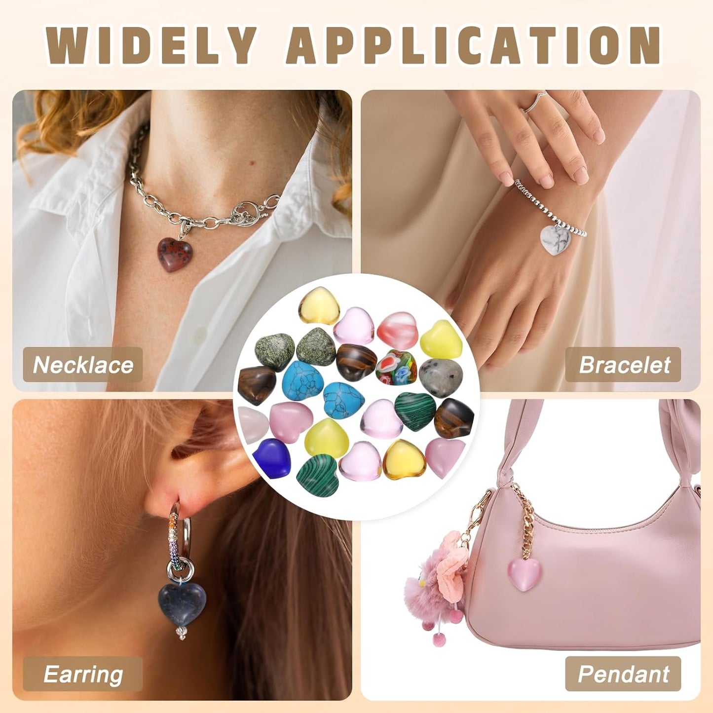 PATIKIL 20 Pcs Natural Heart Shaped Crystal Stone, 0.6 Inch Mini Polished Love Gemstone Crystal, Pocket Rock Engraved Worry Stones for Women Gifts Meditation, Yellow Brown