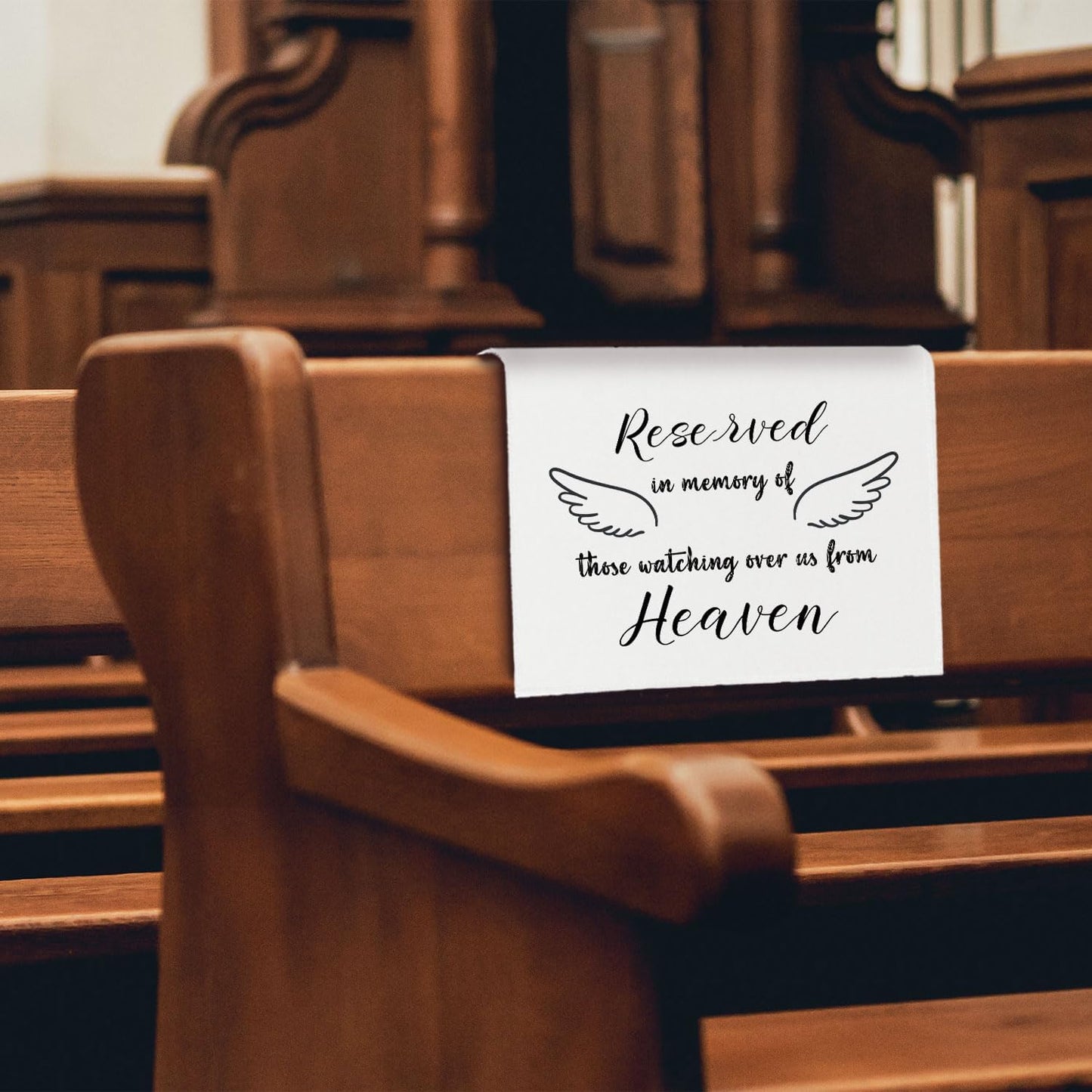 Reserved Seating Chair Signs, In Loving Memory Memorial Wedding Sign Pew Cloths Seating Placeholder for Church Pews, Wedding Decorations for Reception Celebrations Event (Heaven, 1 PC)