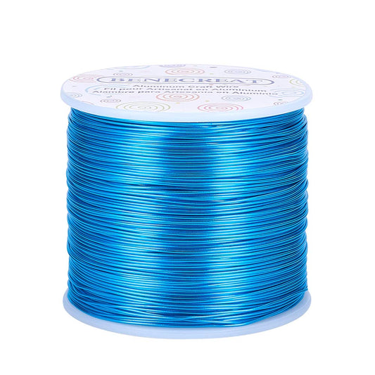 BENECREAT 20 Gauge 770FT Colored Aluminum Craft Wire - Deep Sky Blue Floral & Jewelry Beading Wire