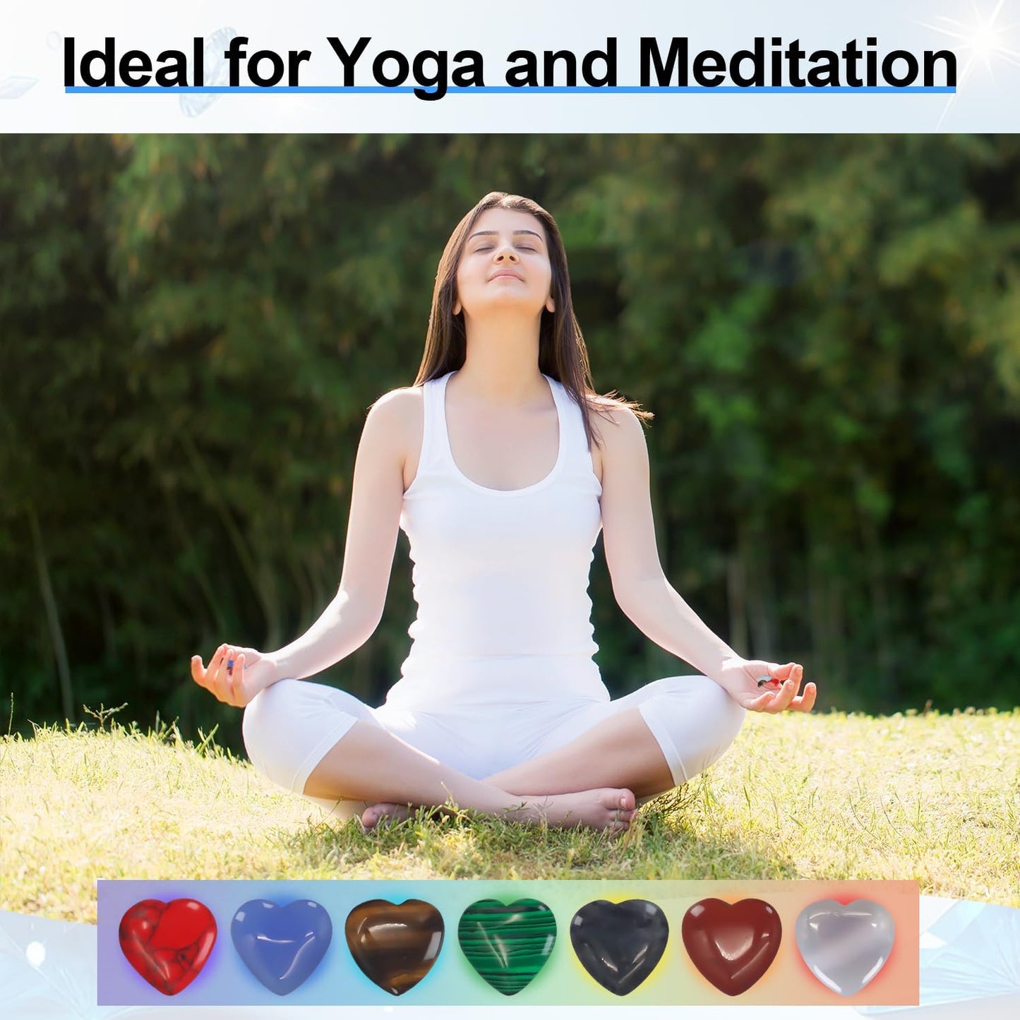 Healing Crystals,Virekm 30PCS Heart Healing Crystals Amethyst Heart Love Stones Set Palm Thumb Gemstones Chakra Reiki Balancing Gifts for Men Women (Colorful - 30 PCS)