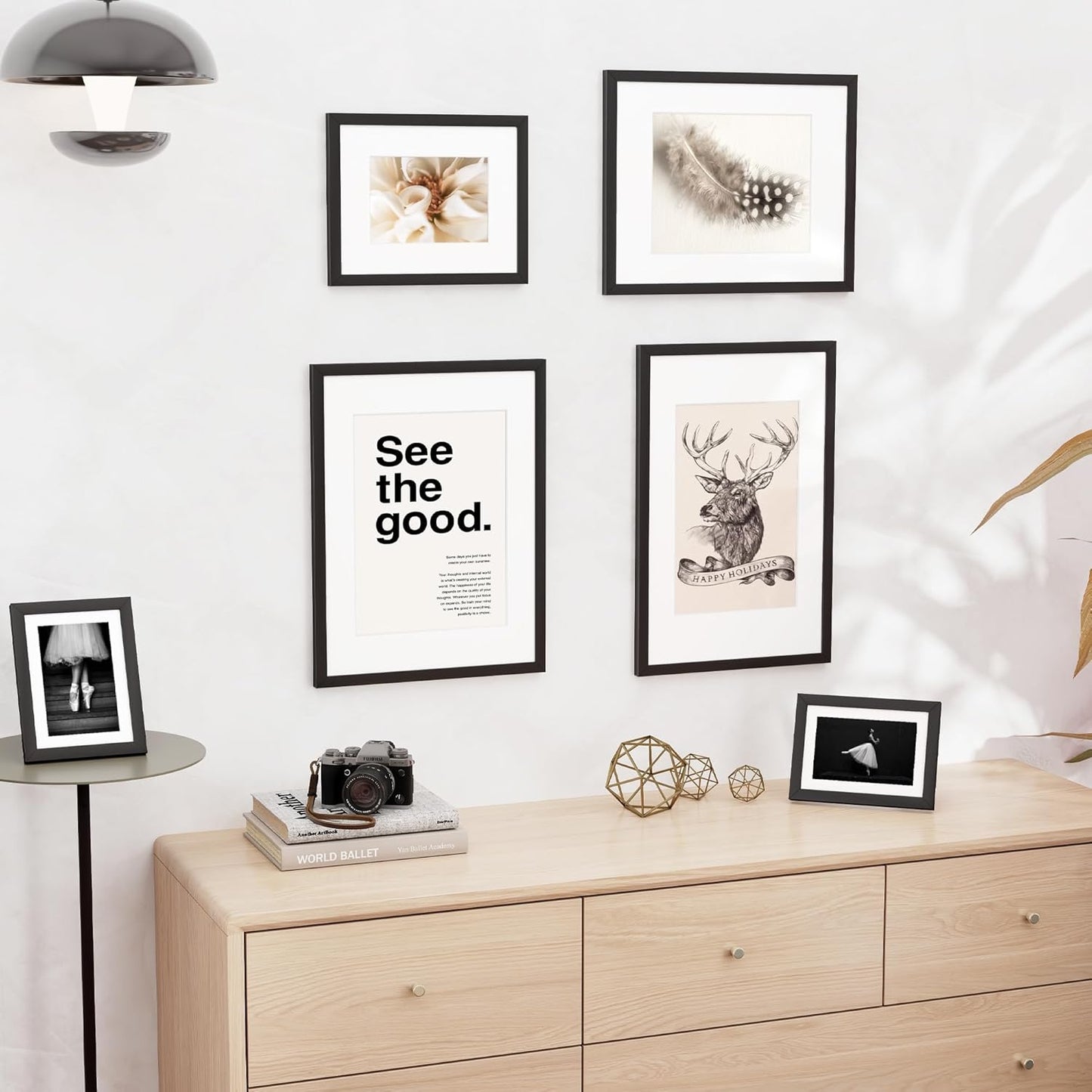 11x14 inch Picture Frame, 11x14 Photo Frames with 8x10 Removable Mat - High Definition Plexiglass - Vertical and Horizontal Display - Wall Hanging Frame - Black, 3 Pack