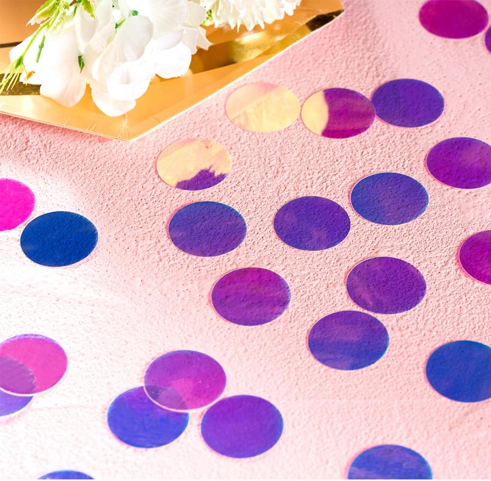 Iridescent Confetti Holographic Table Decoration for Baby Shower Birthday Party,1.2 inch in Diameter,200 Counts