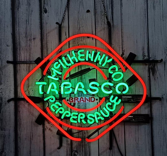 Neon Signs Beer Bar Club Bedroom Glass Neon Signs Compatible For Tabasco for Office Hotel Pub Cafe Birthday Party Man Cave Neon Light Art Wall Lights 24 X 20 Inches