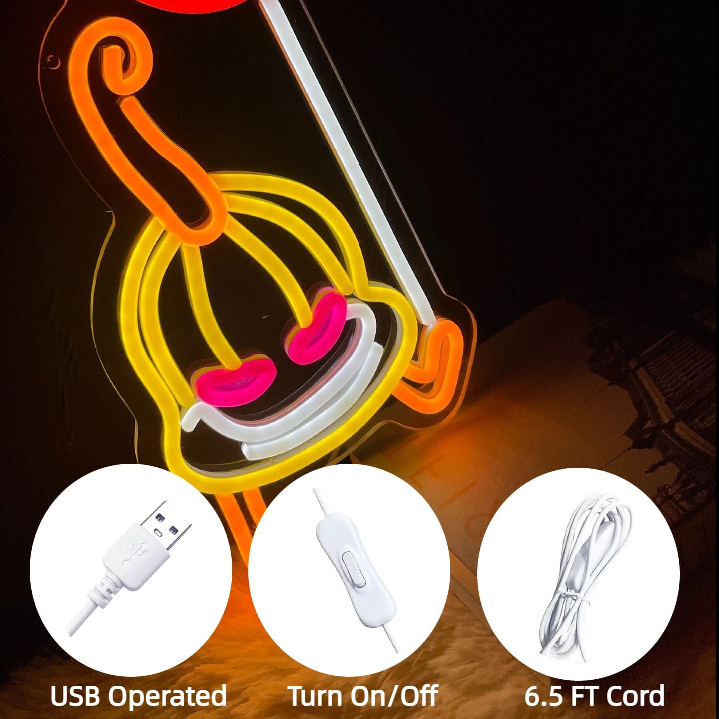 Halloween Neon Sign Pumpkin Balloon LED Lights Signs for Wall Decor Man Cave Bar Pub Bedroom Neon Funny Signs Gift for Men Boys Birthday Wall Art