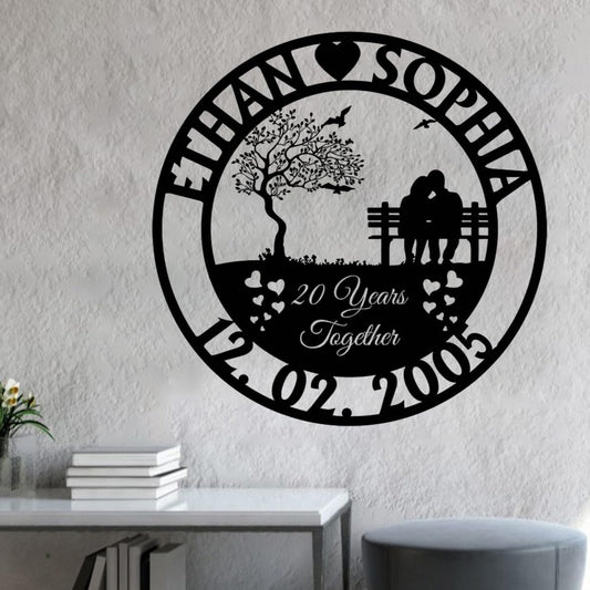 NAZENTI Personalized Metal Sign Wedding Gift, Wedding Gift, Family Name Sign, Outdoor Name, Anniversary, Home Décor