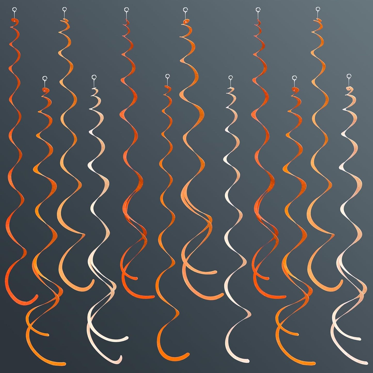 36Pcs Orange Hanging Swirl Decorations Ombre Orange Felt Swirl Streamer Spiral Ceiling Garland for Fall Autumn Harvest Thanksgiving Birthday Wedding Baby Shower Bachelorette Party Supplies