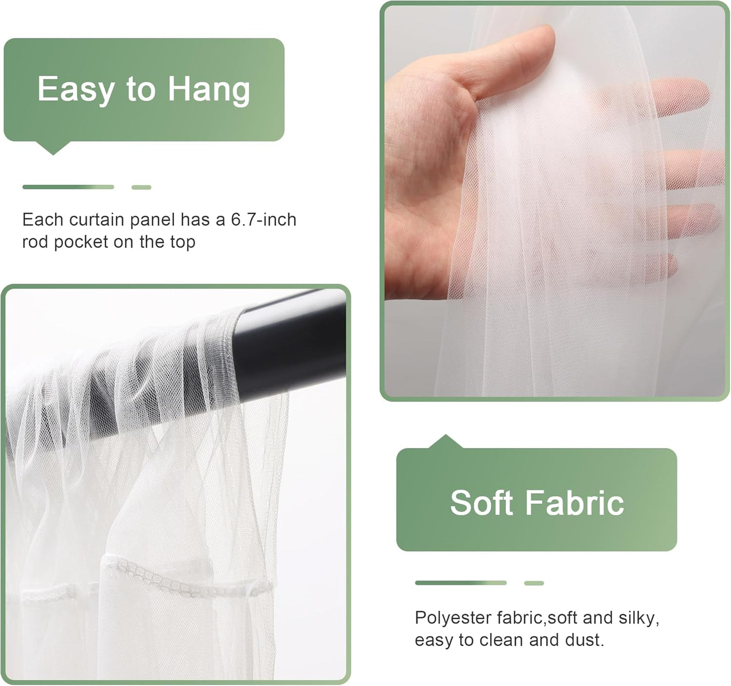 Tulle Backdrop Curtain with Lights String 20 X 10FT Ivory Sheer Tulle Backdrop Curtains for Wedding Birthday Party Reception Photo Booth Background Decorations (4 Panels 5x10FT)