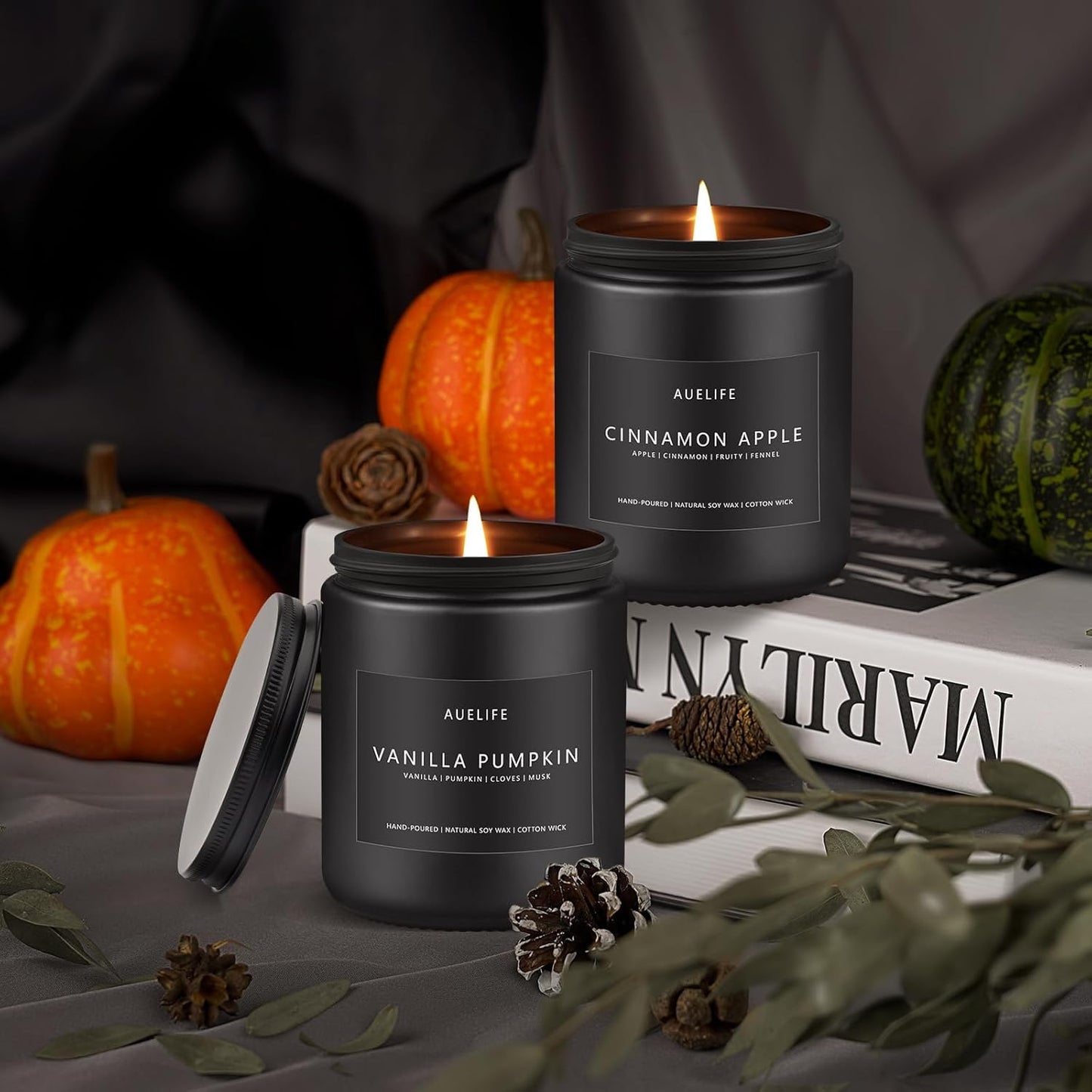 Fall Candle | Vanilla Pumpkin Candle - Scented Candles for Autumn, Fall Aromatherapy Gifts - 7 OZ