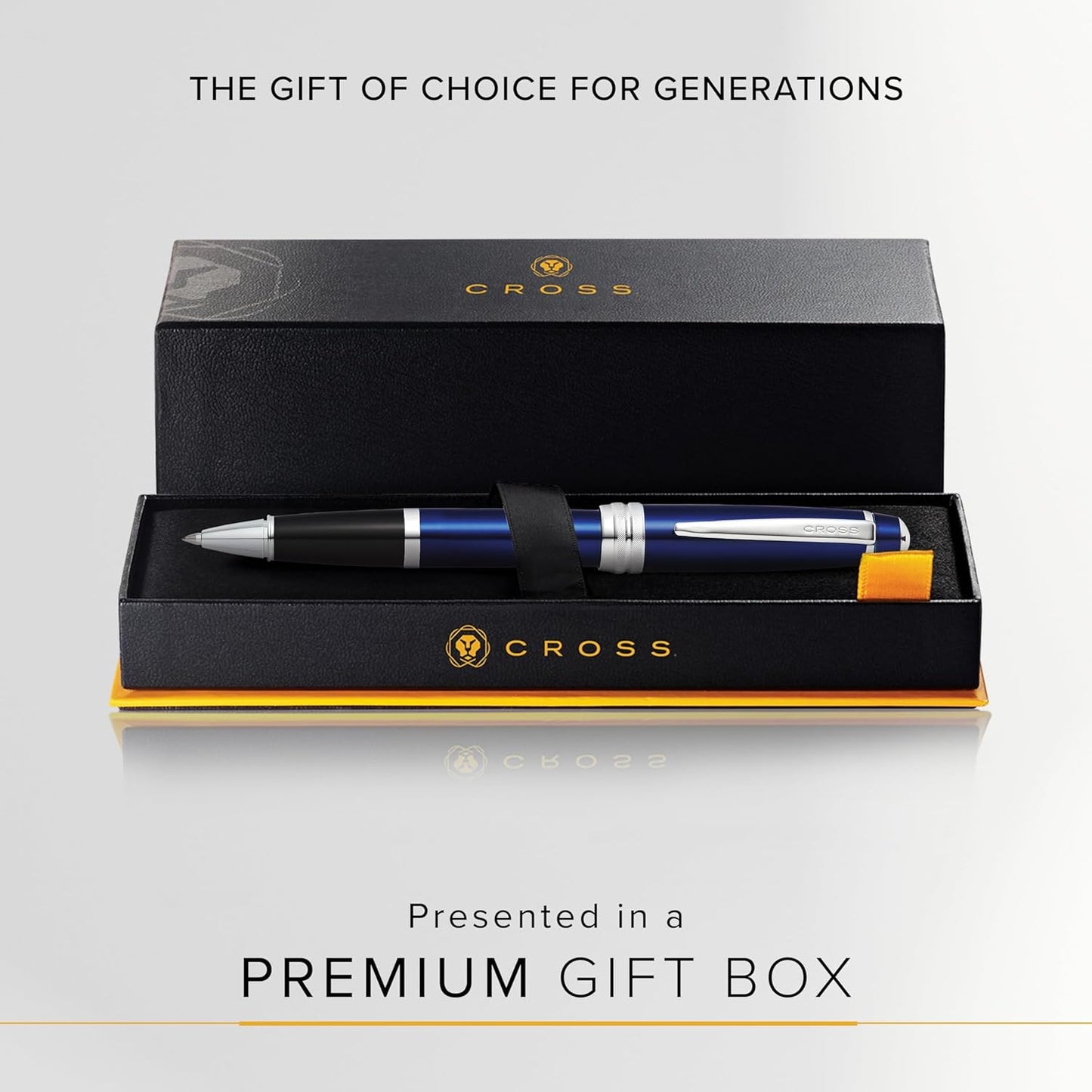 Cross Bailey Refillable Rollerball Pen Presented in a Premium Gift Box - Medium Point, Black Ink, Blue