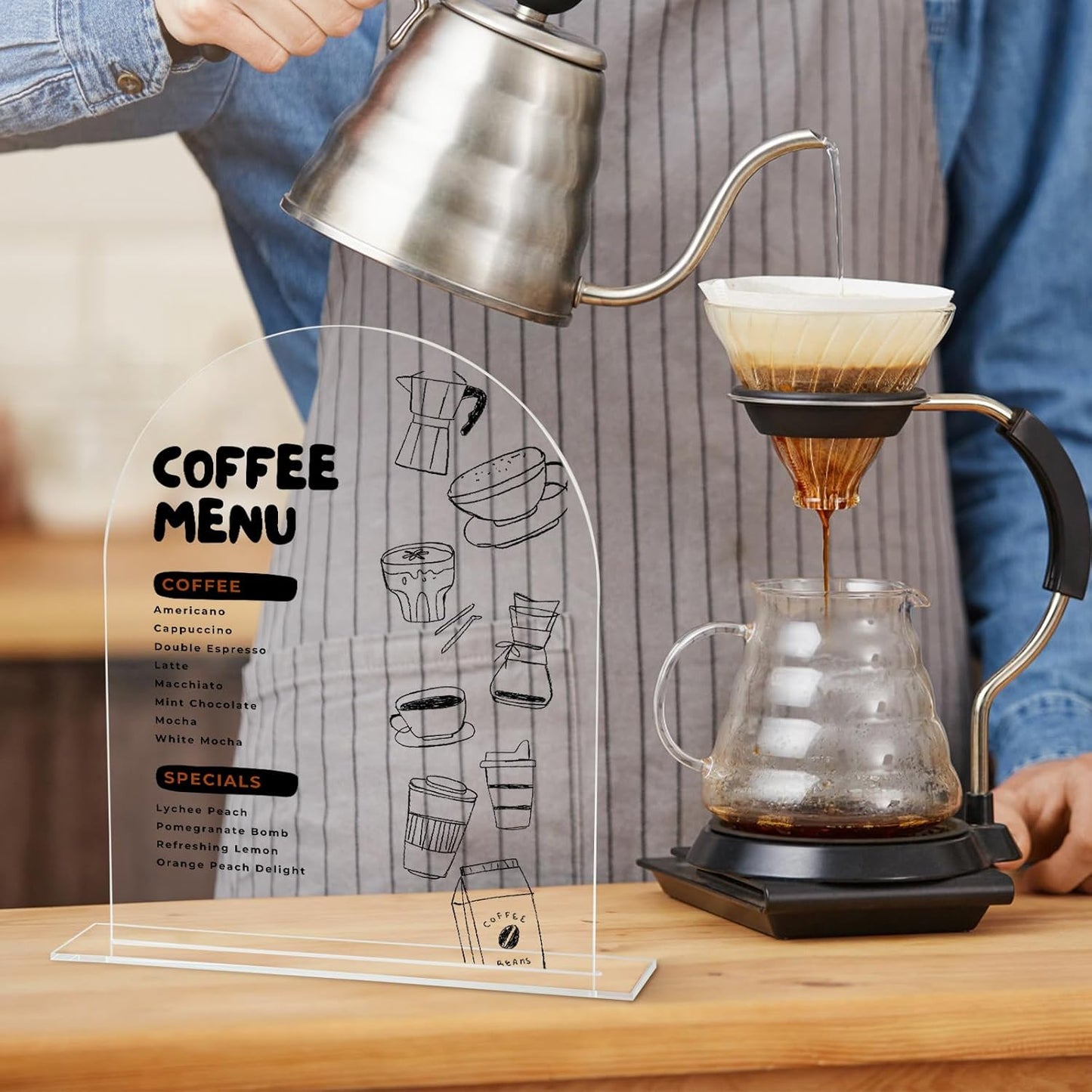 UNIQOOO 10 Pack Acrylic 8x10 Clear Arch Table Sign for Wedding with Holders, 1/8 in Thick, DIY Blank Arch Sign Sheet Perfect for Decoration, Party,Anniversary, Event, Stand Included