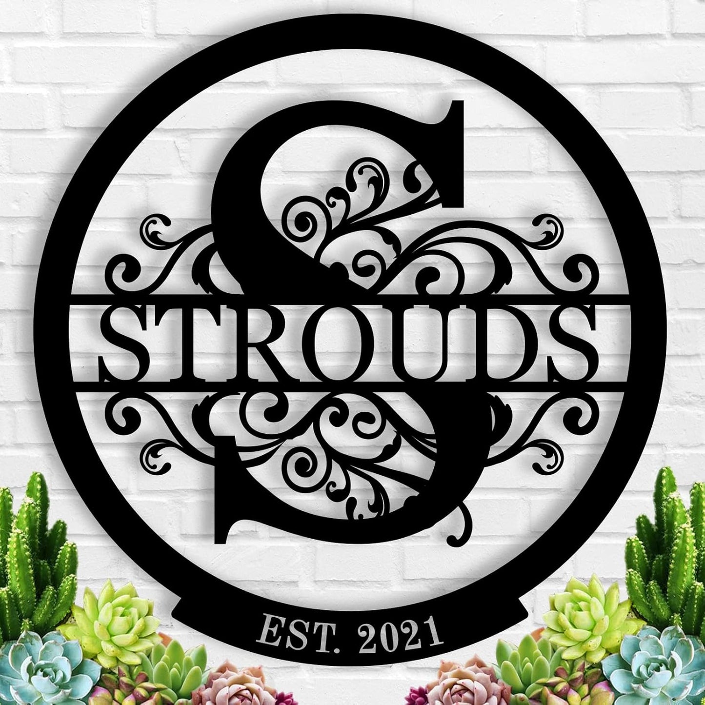 Personalized Metal Signs |Custom Monogram Name Sign | Wedding Gifts for Couples 2025 | Outdoor Wall Art for Family Name | Anniversary Wedding Gifts for Women, Wife, Parents, couple