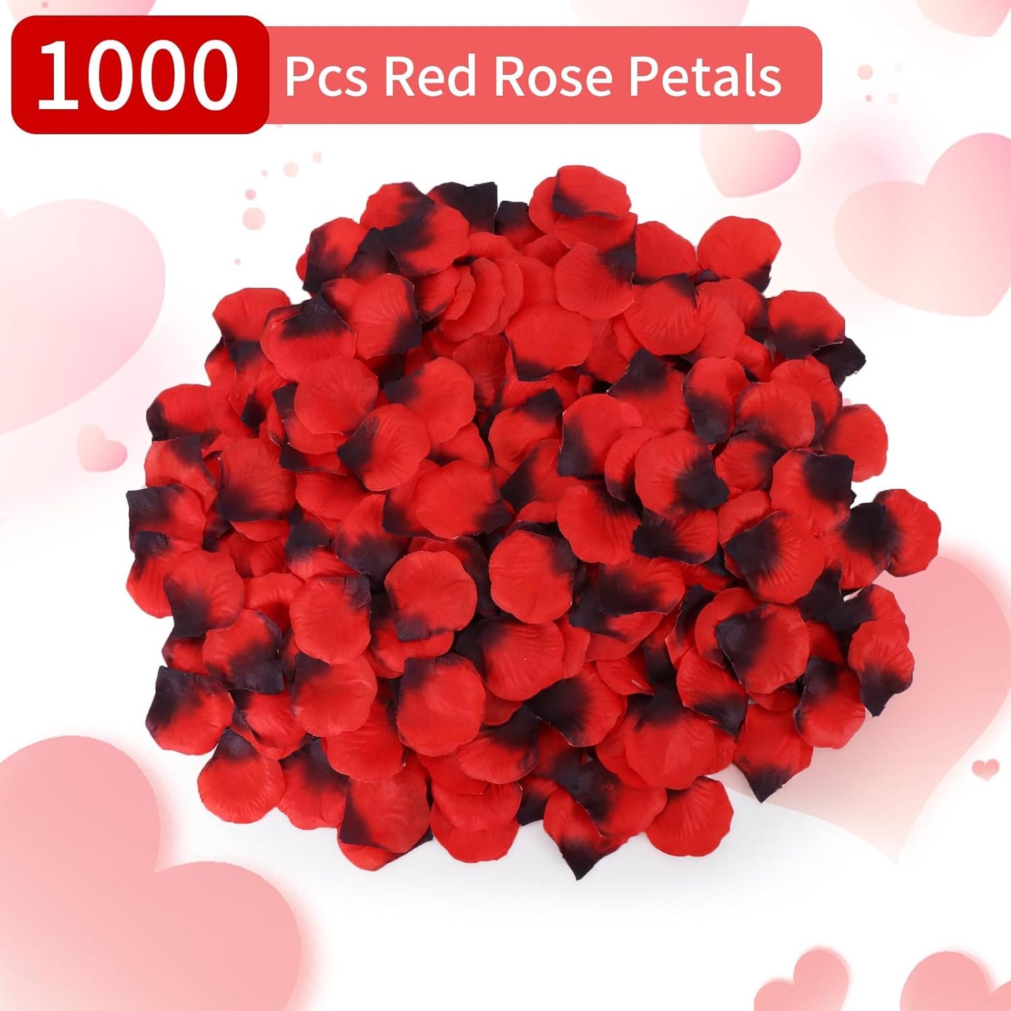 1000 Pcs Artificial Fake Rose Petals,Flower Petals for Romantic Night, Engagement, Party, Wedding, Event Flower Decorations, in Bulk(Dark Reddish with Black)