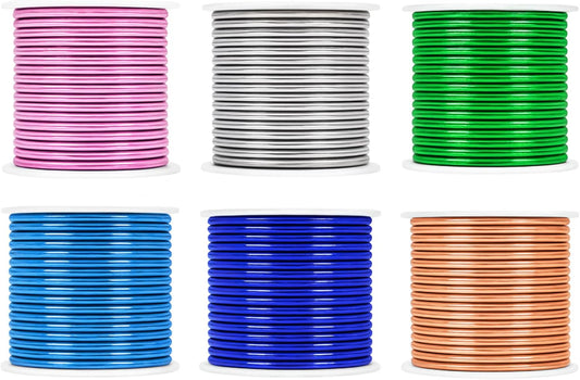 Mandala Crafts 13 Gauge Anodized Aluminum Craft Wire for Jewelry Making - 300 FT Colored Flexible Silver Copper True Blue Pink Ice Blue Green Wire - Bendable for Bonsai Armature Crafting Sculpting