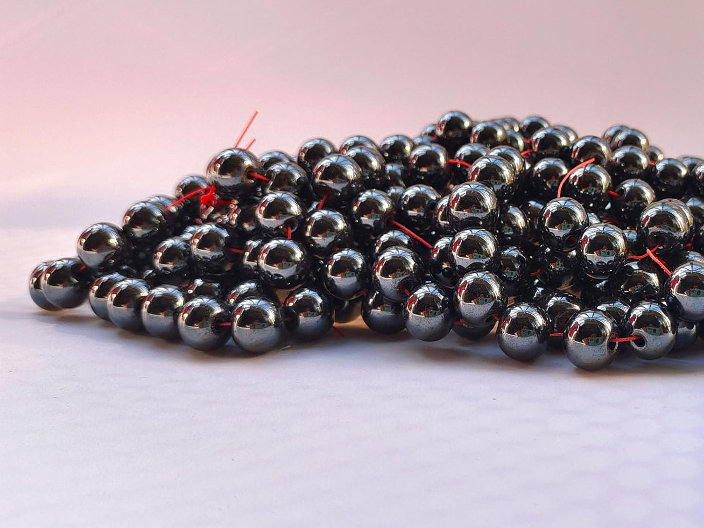 Stone Beads 6mm 140pcs Black Hematite Beads Round Loose Gemstones Beads for Bracelet Necklace Jewelry Making (6mm, 60619 Black Hematite)