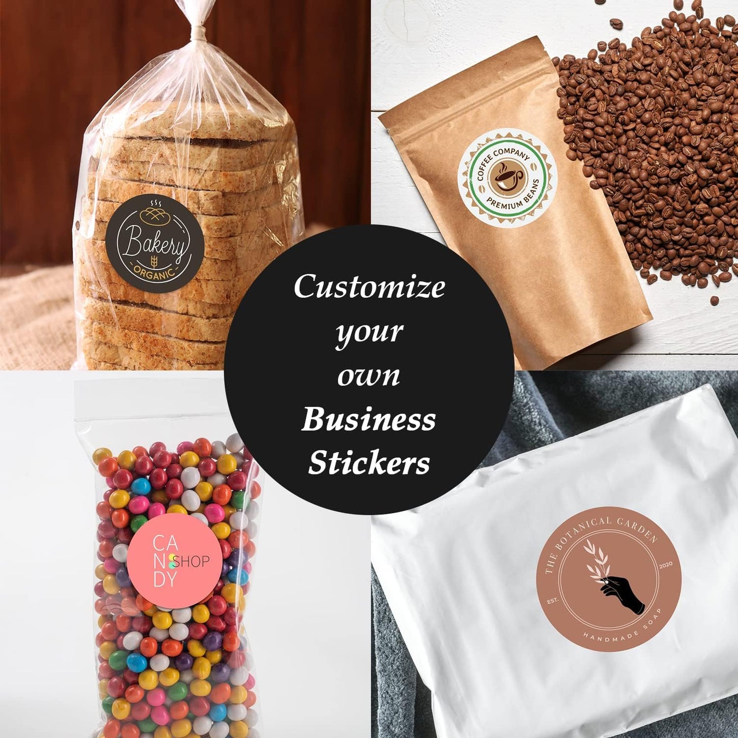 Custom Logo Stickers for Business, Personalised Logo Labels - Any Shape, Waterproof Vinyl Perfect for Branding & Packaging