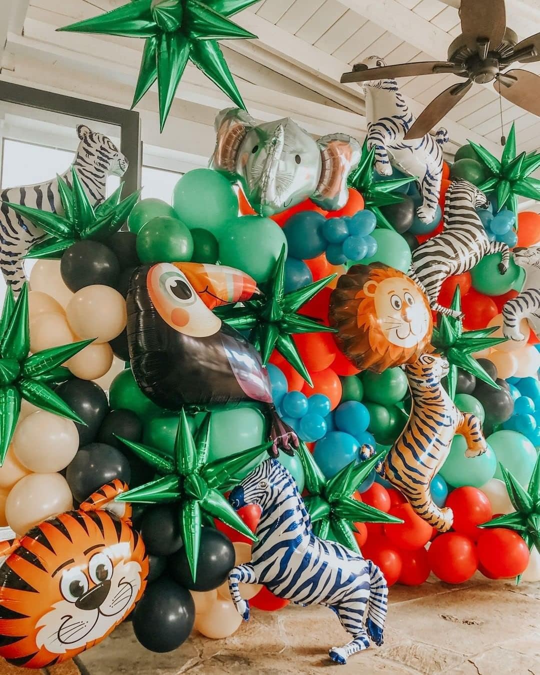 3pcs 26inch 3D Explosion Star foil balloon, Green Foil Cone Starburst Balloons for Birthday Wedding New Year Party Event