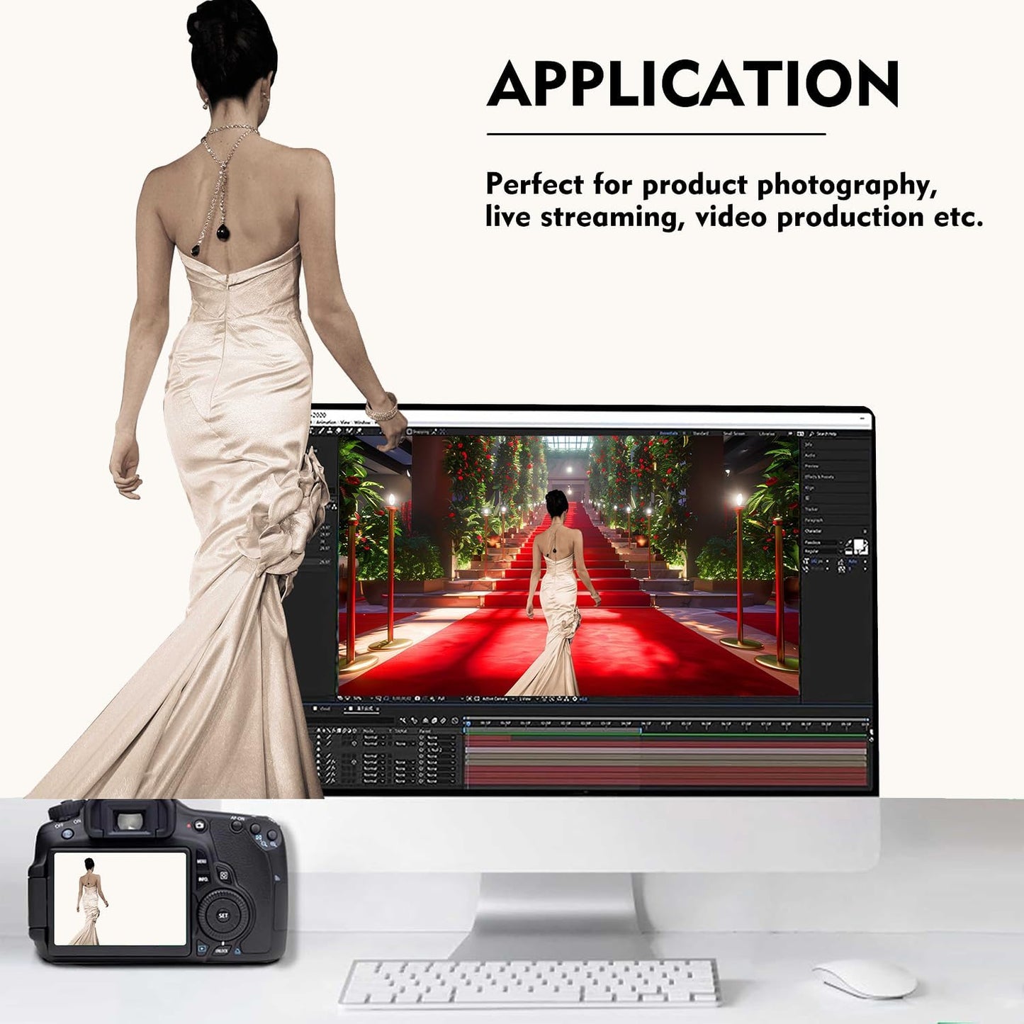 Ivory Photography Backdrop for Photoshoot, Photo Backdrop Curtain, Perfect Ivory Backdrops for Party Portrait Photoshoots Video Studio 10FTx20FT