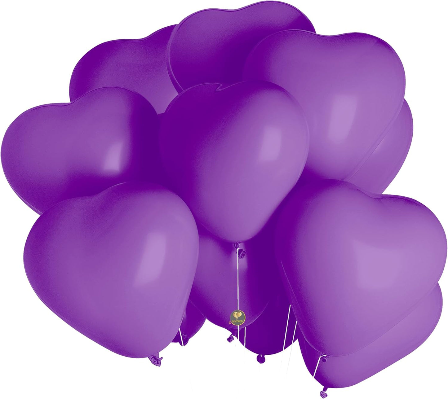 AFTERLOON® Biodegradable Balloons 24 pcs Purple 10 Inch Heart Shaped, Thickened Extra Strong Natural Latex Helium Float, Proposal Marriage Love Baby Shower Gender Reveal Wedding Bridal Corazones