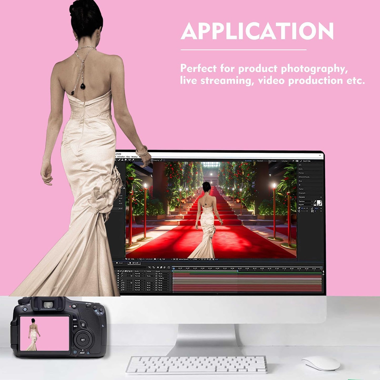 Pink Photography Backdrops for Photoshoot, Photo Booth Video Shooting Photo Backdrop, Photo Studio Portrait Background for Photography 8FTx10FT