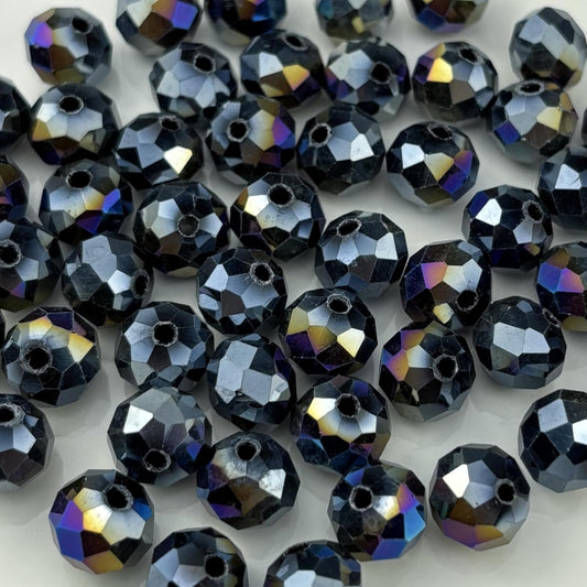 500pcs 3mm Crystal Glass Beads for Crafts Faceted Rondelle Glass Beads for Jewelry Making Crystal Spacer Beads for Necklaces Bracelets Earrings DIY Craft(Black AB)