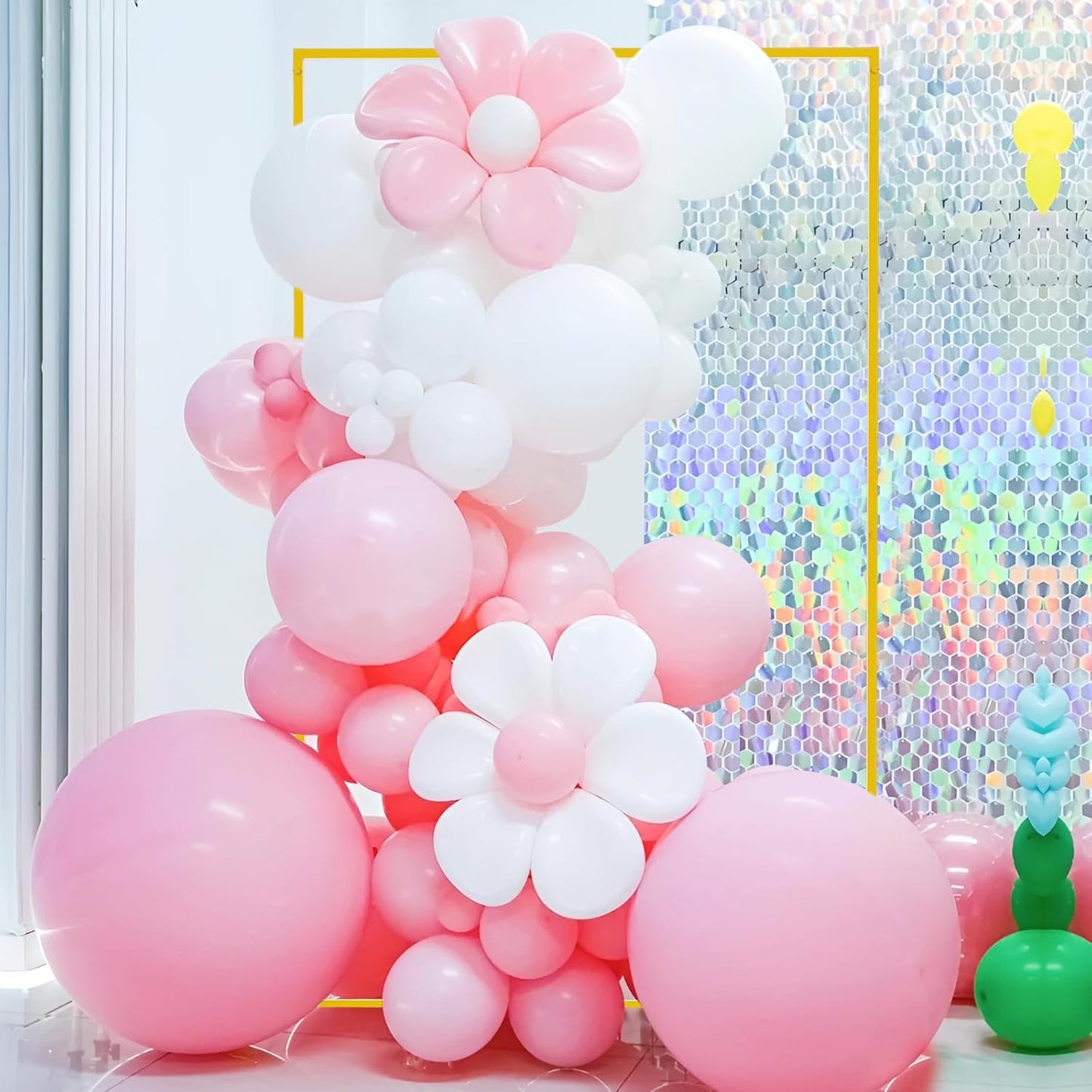 Asee'm 6.6FTx4FT Gold Wedding Arch Backdrop Stand Square Metal Rectangular Arch Frame for Ceremony Party Birthday Bridal Baby Shower Anniversary Arbor Balloon Decoration