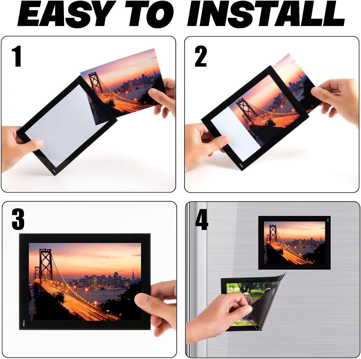 Magnetic Picture Frames for Lockers (4"X6",20 Pack),Magnet Photo Pockets/Greeting Card Holder,Decorations Frame for Home/Office/School/Classroom/Party