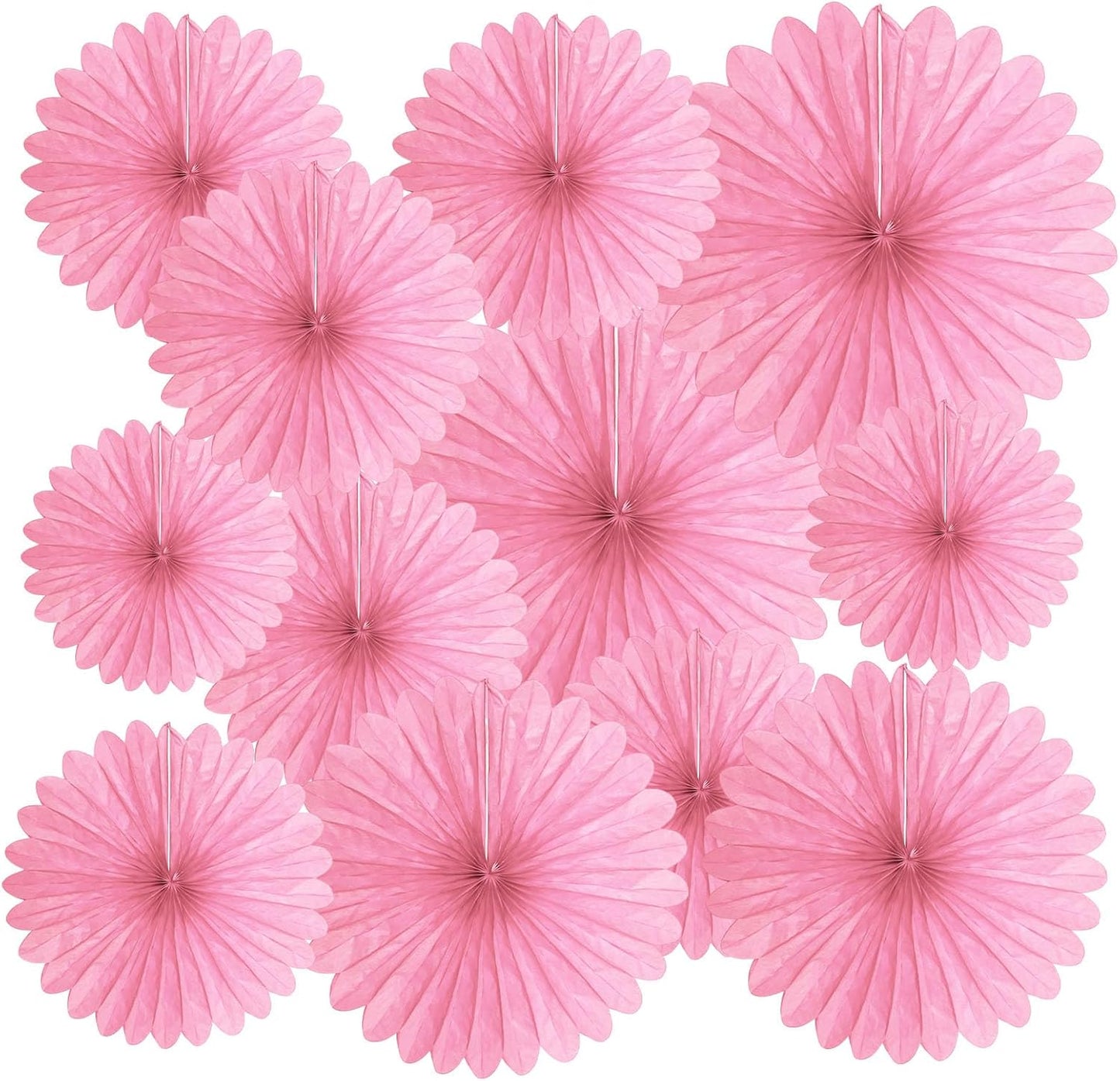 20 Pcs Pink Hanging Paper Fan, Hanging Honeycomb Round Paper Fans for Weddings, Birthdays, Christmas, Baby Showers, Classroom, Events Ceiling Party Supplies Decorations