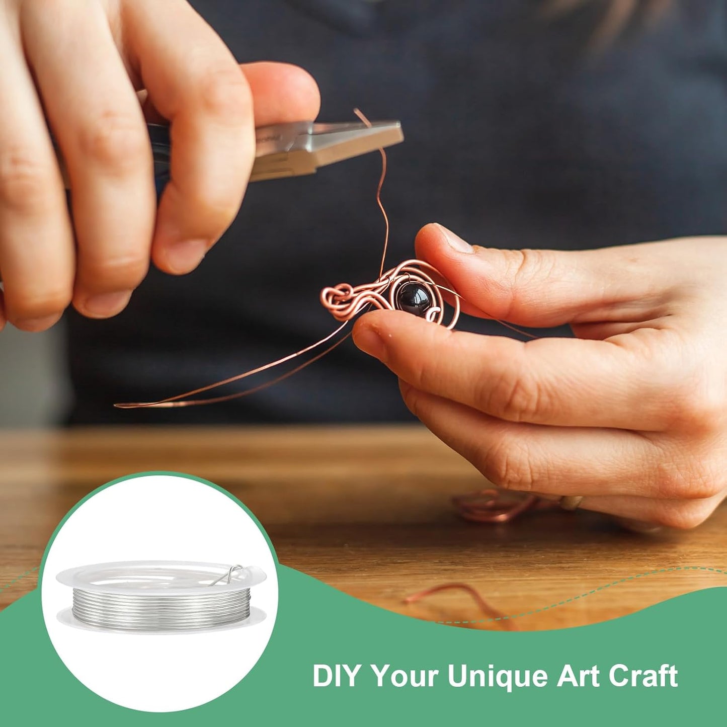 1 mm/18 Gauge Copper Wire for Jewelry Making, 5.2FT Copper Beading Craft Wire for Jewelry/Weaving/DIY Crafting/Planting, Color-Retaining [1.6M, Bright Silver]