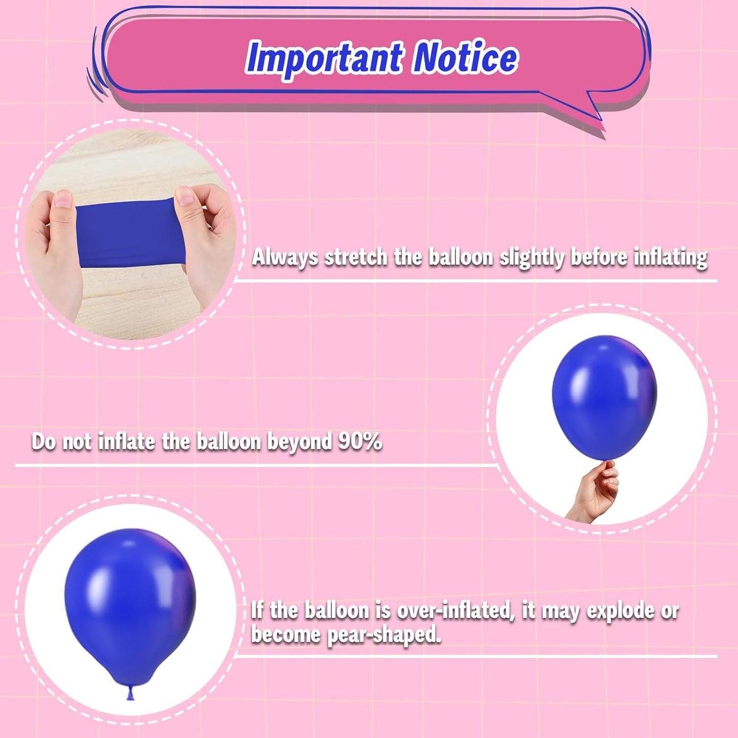 Pink and Blue Balloons, 12 Inch Royal Blue Hot Pink Confetti Balloons for Girl Cartoon Birthday Pool Party Graduation Baby Shower Gender Reveal Supplies