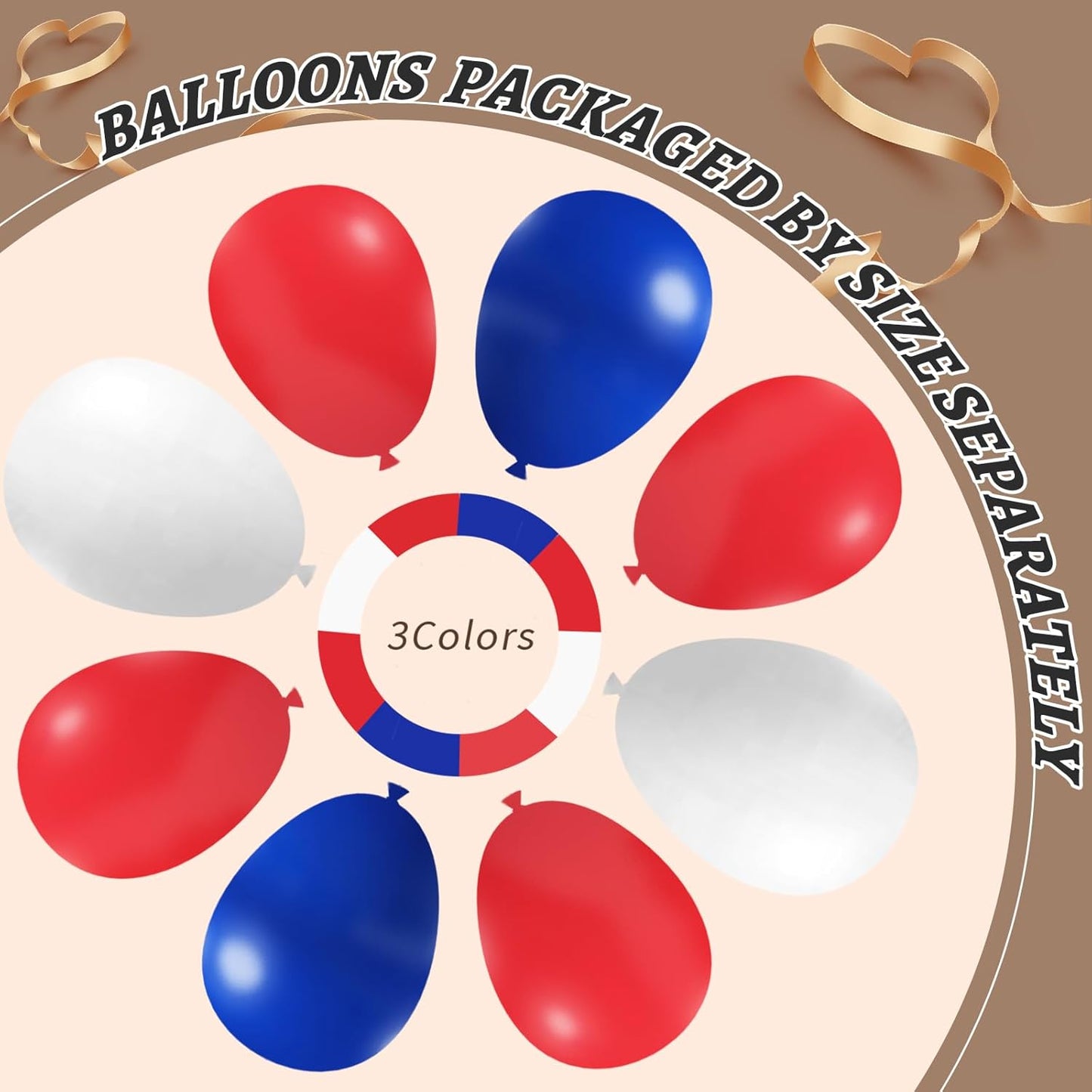 412Pcs Red White and Blue Balloons Garland Arch Kit, 5 10 12 18 inch Red White Blue Balloons for 4th of July Patriotic Decorations Graduation Baseball Birthday Party Decorations