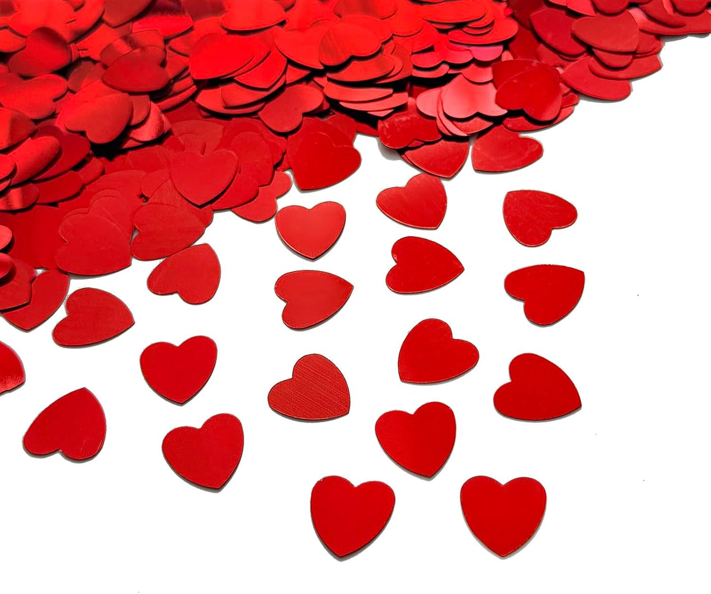 Red Heart Confetti – Shiny Foil Heart Table Scatter for Romantic Party Decorations, Wedding, Valentine's Day, Anniversary, Proposal & Love Celebrations Party Supplies 1200PCS