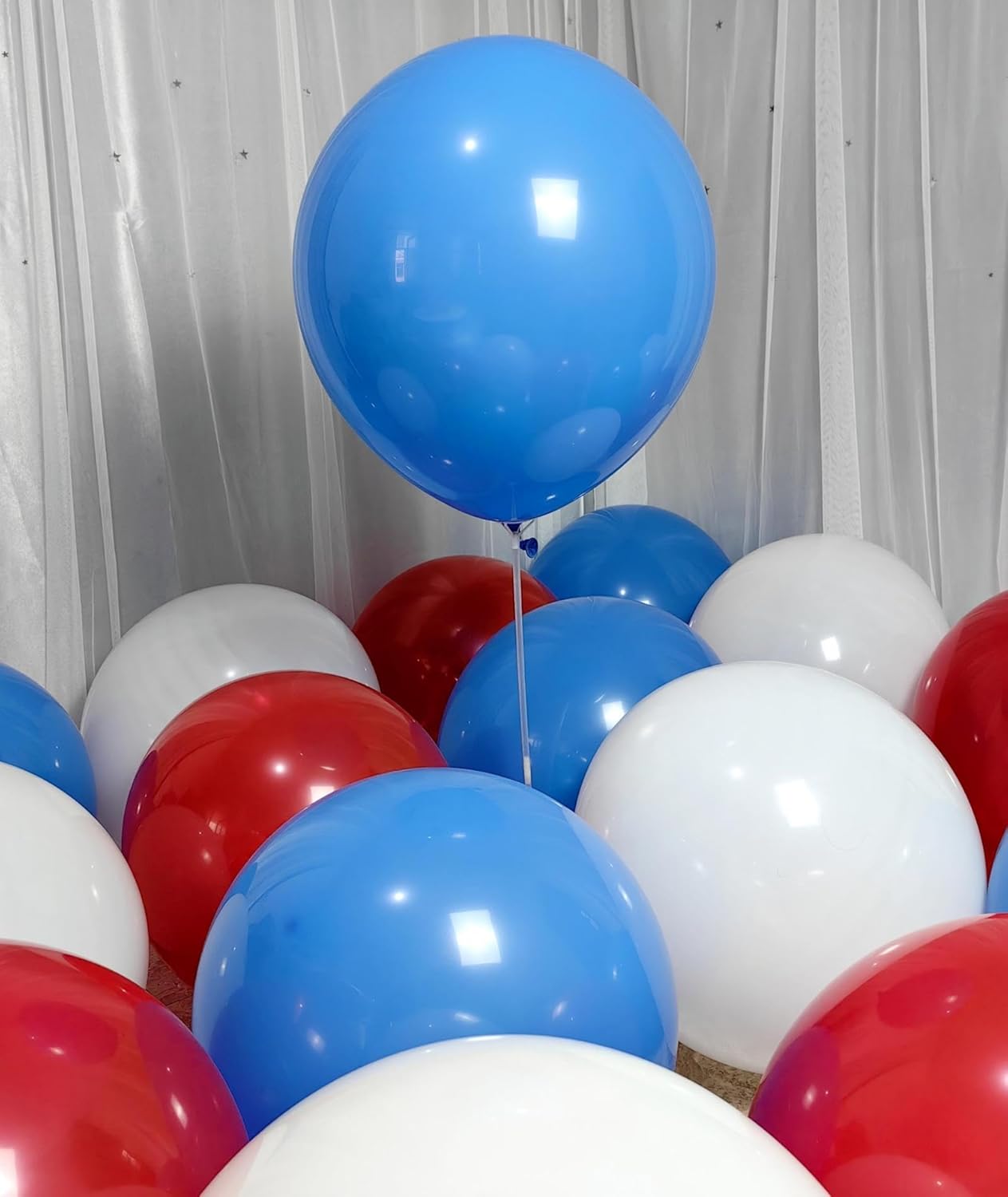 90 Pack Red White Blue Balloons 18 inch 100 of each of the 3 colors Large Red White Blue Latex Party Balloon Bulk for Various Party Events Decorations