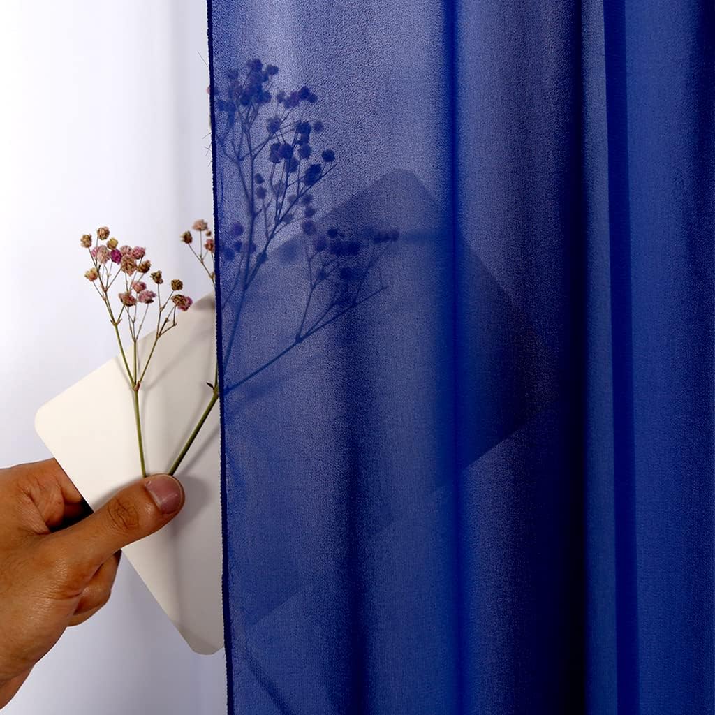 Wedding Arch Draping Fabric 20Ft for Ceremony Outside - Birch Wood Chiffon Drape for Party Stage (1 Panel 20 Ft, Royal Blue)