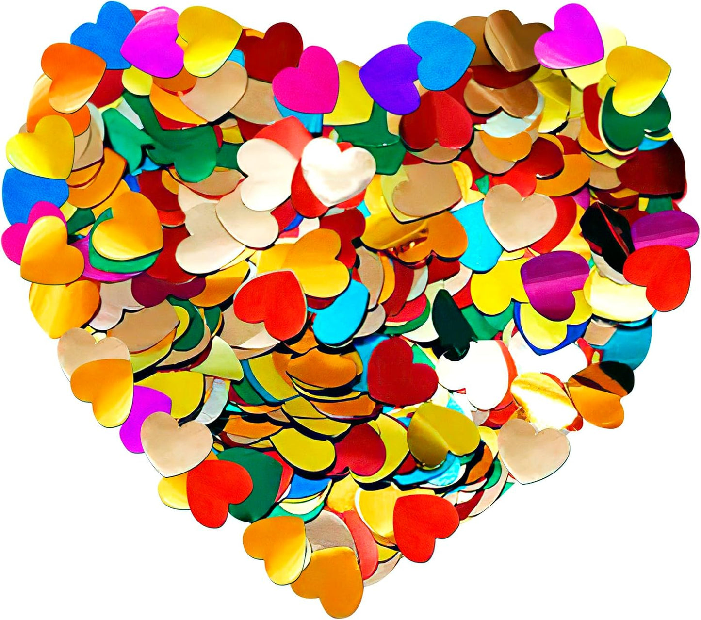 Metallic Glitter Heart Shaped Foil Confetti - Flame Retardant, Great for Birthday Parties, Concerts, Weddings & More (0.45 Pounds)