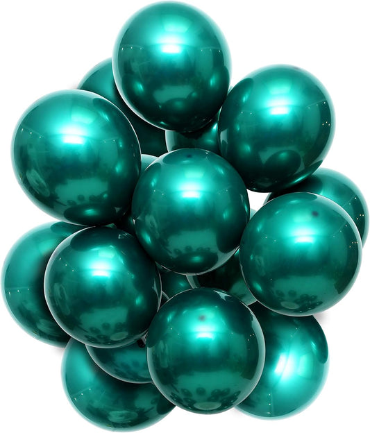 Emerald green balloons 50 pcs metallic green 12 inch chrome green balloons Double layer green balloons are more durable suitable for wedding birthday party balloon decorations