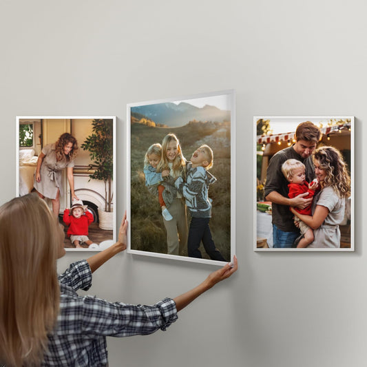 Mixtiles Official - Custom Photo Tiles - Personalized Printed Photos - Magnetic Wall Frames - Adhesive Sticker, No Nails - Various Sizes and Frames - XL-Portrait-set-Tile - Clean Frame