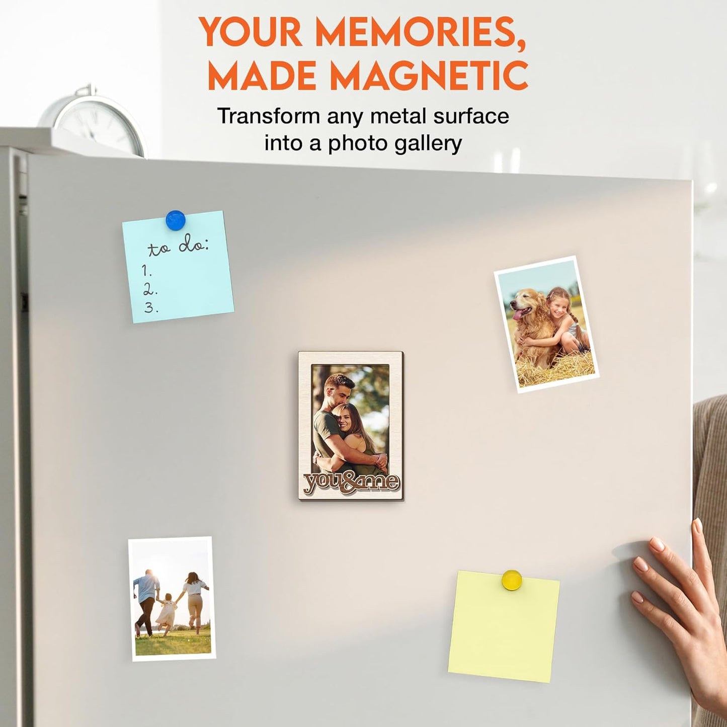 Magnetic Picture Frames - YOU & ME - Christmas Gift for Couple - Romantic Gift For Her, Him - Unique Magnet Photo Frame For Women, Men - Magnetic Frames for Refrigerator, Locker & More