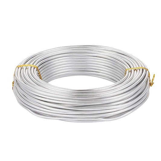 FASHEWELRY 82 ft Aluminum Craft Wire 9 Gauge Silver Metal Bendable Sculpting Floral Wire for Jewelry Craft Doll Skeleton Bonsai
